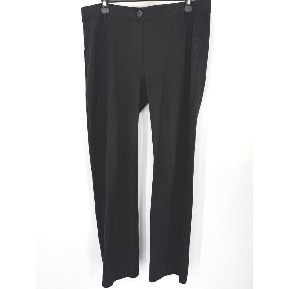 Betabrand Dress Yoga Pants Women XL Black‎ Straight Leg W0076-BK Stretch Work